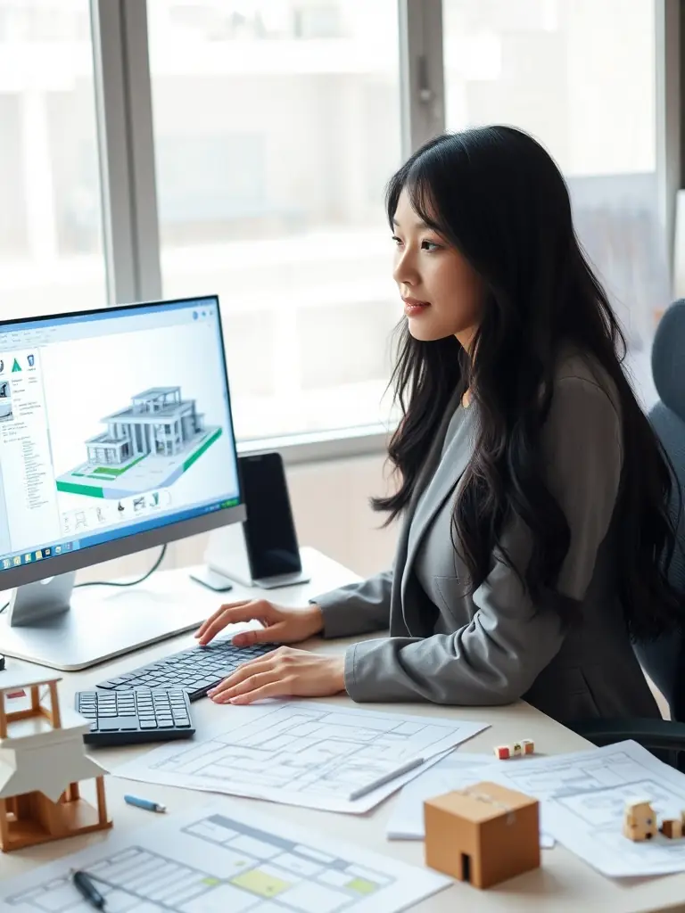 An architect reviewing system blueprints, symbolizing NSTA Technologies' system architecture design capabilities.